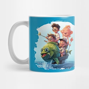 Kids on boat Mug